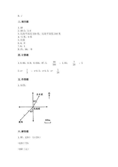 沪教版数学六年级下册期末检测试题精品【典优】.docx