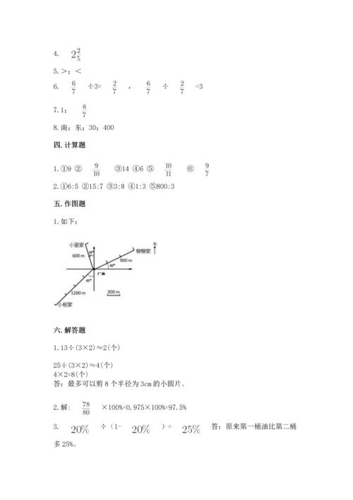 小学数学六年级上册期末试卷带答案（模拟题）.docx