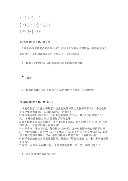 小学数学六年级上册期末测试卷【中心小学】.docx