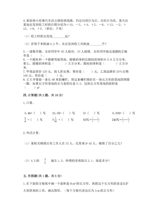 小学数学毕业测试卷【轻巧夺冠】.docx