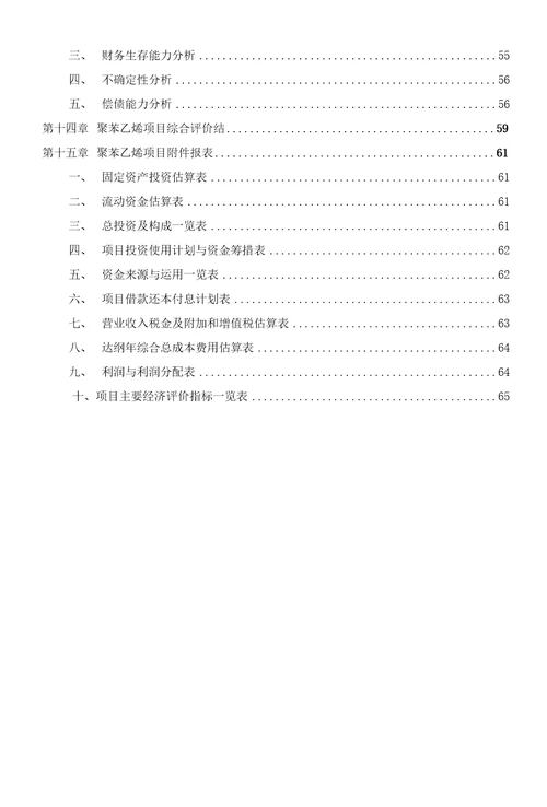 聚苯乙烯投资项目可行性研究报告