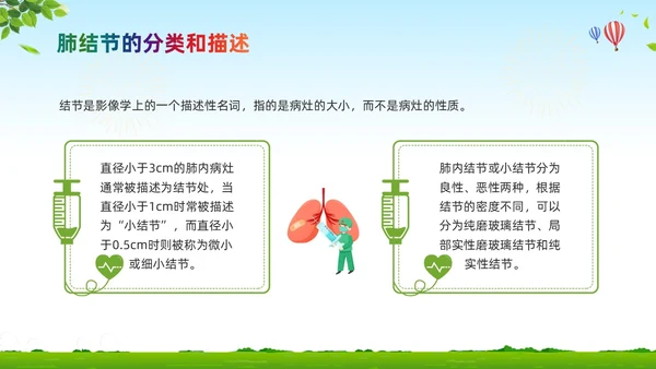绿色卡通肺结节科普宣教PPT模板宣传PPT动态PPT健康宣教