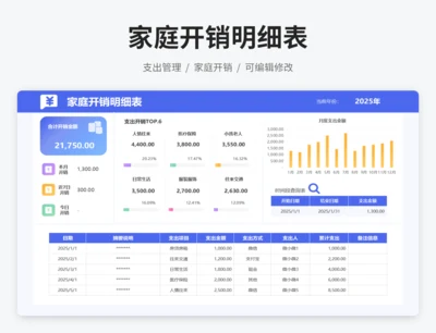 家庭开销明细表