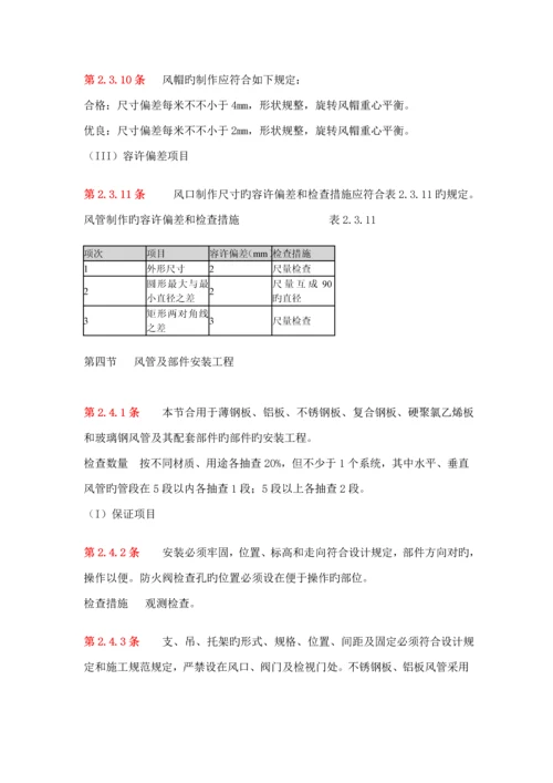 空调与通风综合施工验收基础规范重点标准.docx