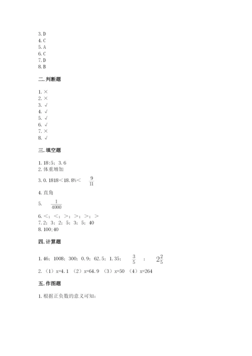 冀教版小学六年级下册数学期末综合素养测试卷【培优】.docx