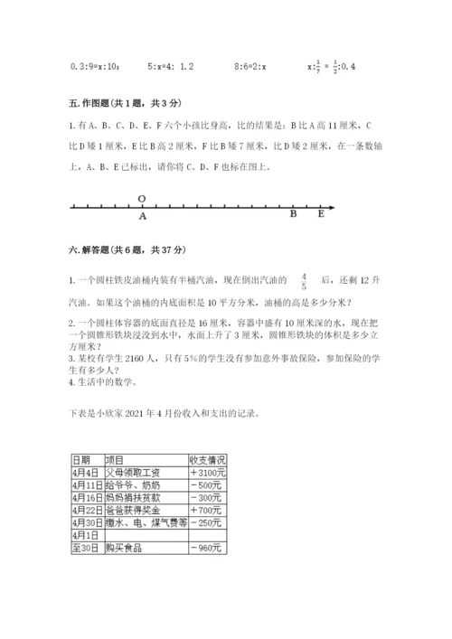 建瓯市六年级下册数学期末测试卷标准卷.docx