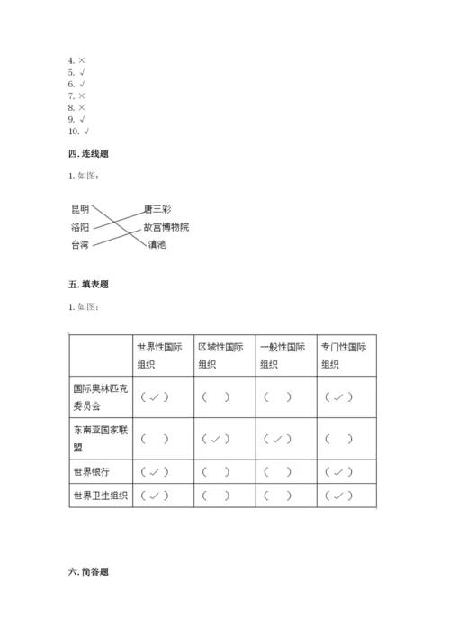 部编版六年级下册道德与法治期末测试卷含答案【满分必刷】.docx