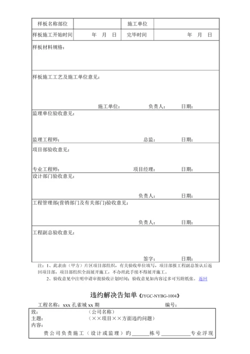 知名房地产公司工程部工程管理表格.docx