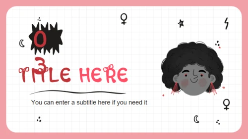 女孩力量卡通人物通用PPT模板