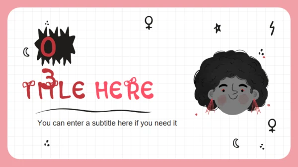 女孩力量卡通人物通用PPT模板