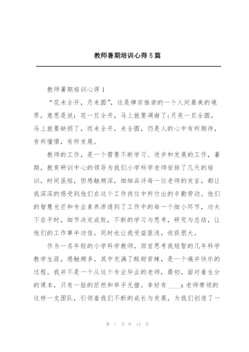 教师暑期培训心得5篇.docx