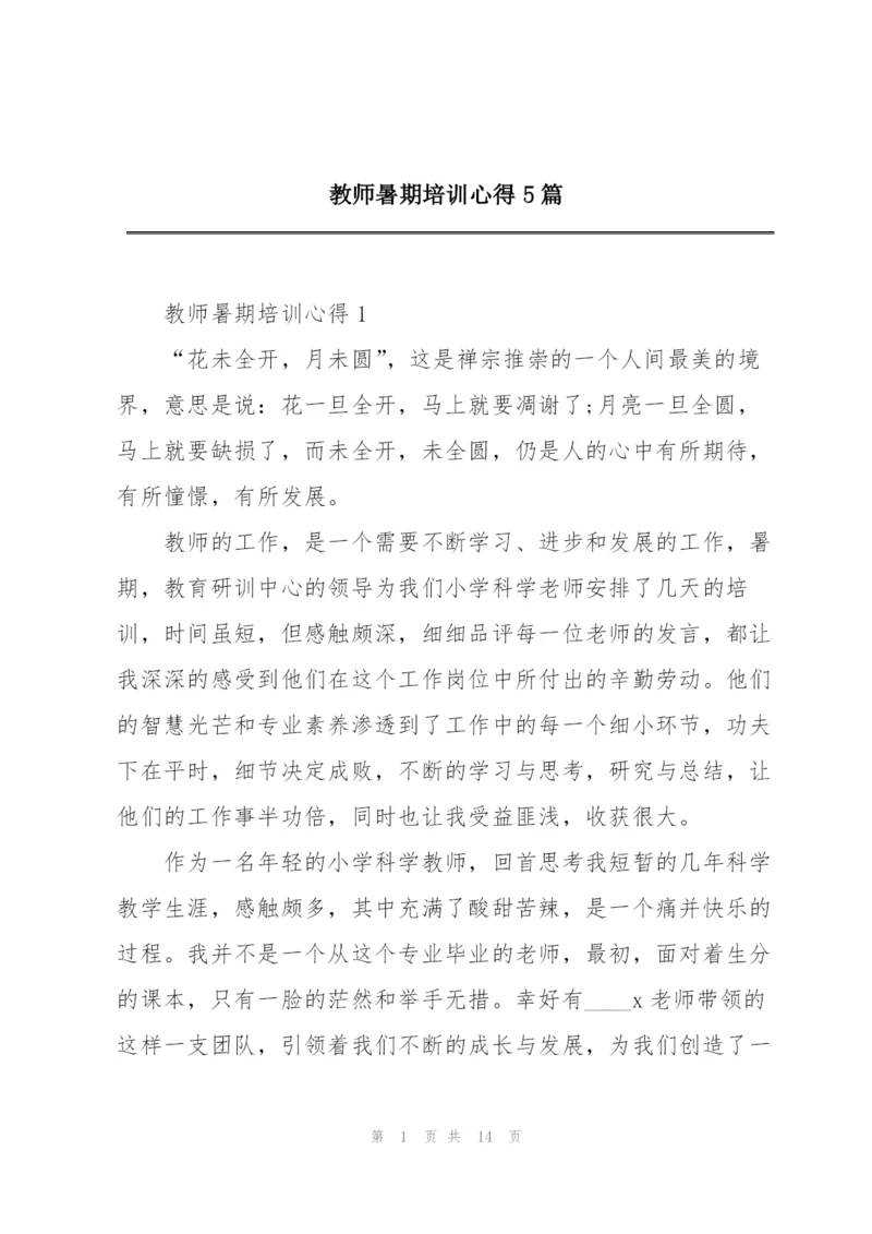 教师暑期培训心得5篇.docx