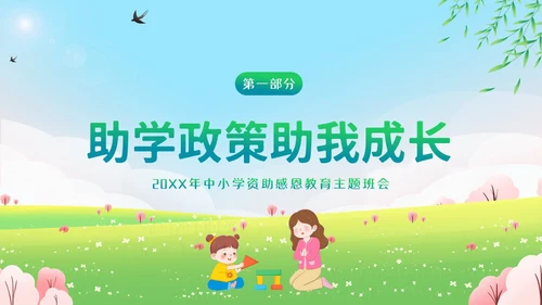 资助感恩教育感恩资助主题班会PPT课件