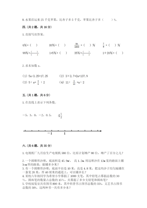 小学数学六年级下册竞赛试题【模拟题】.docx