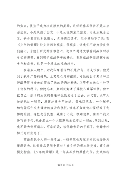 少年的荣耀读后感 (3).docx