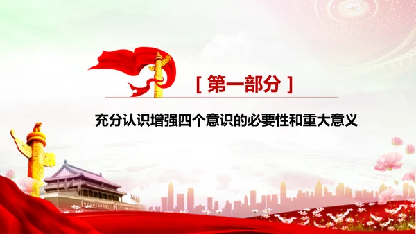 增强四个意识做合格党员PPT模板