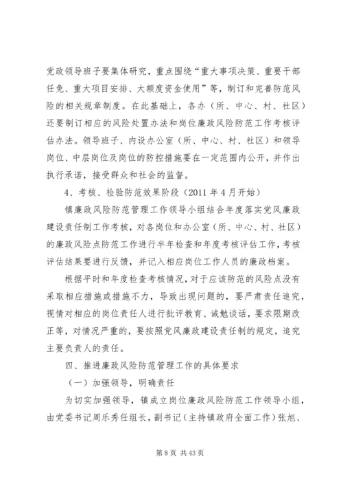 元石镇廉政风险防控实施意见.docx