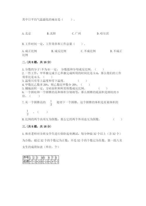 山西省【小升初】2023年小升初数学试卷及参考答案.docx