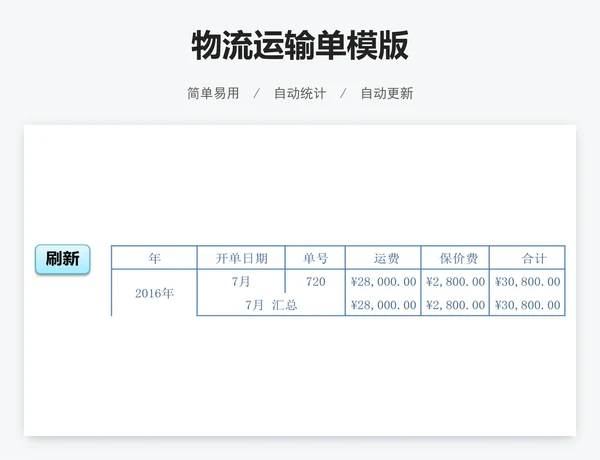 物流运输单模版