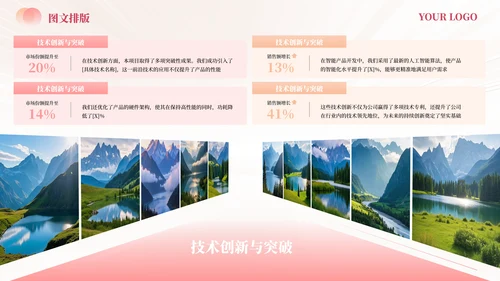 粉色多模态图文矩阵模板