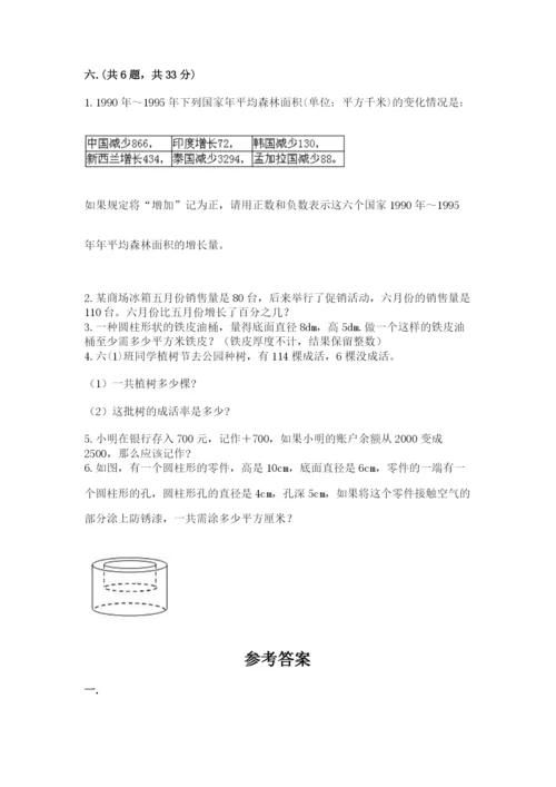小学六年级数学毕业试题（考点精练）.docx