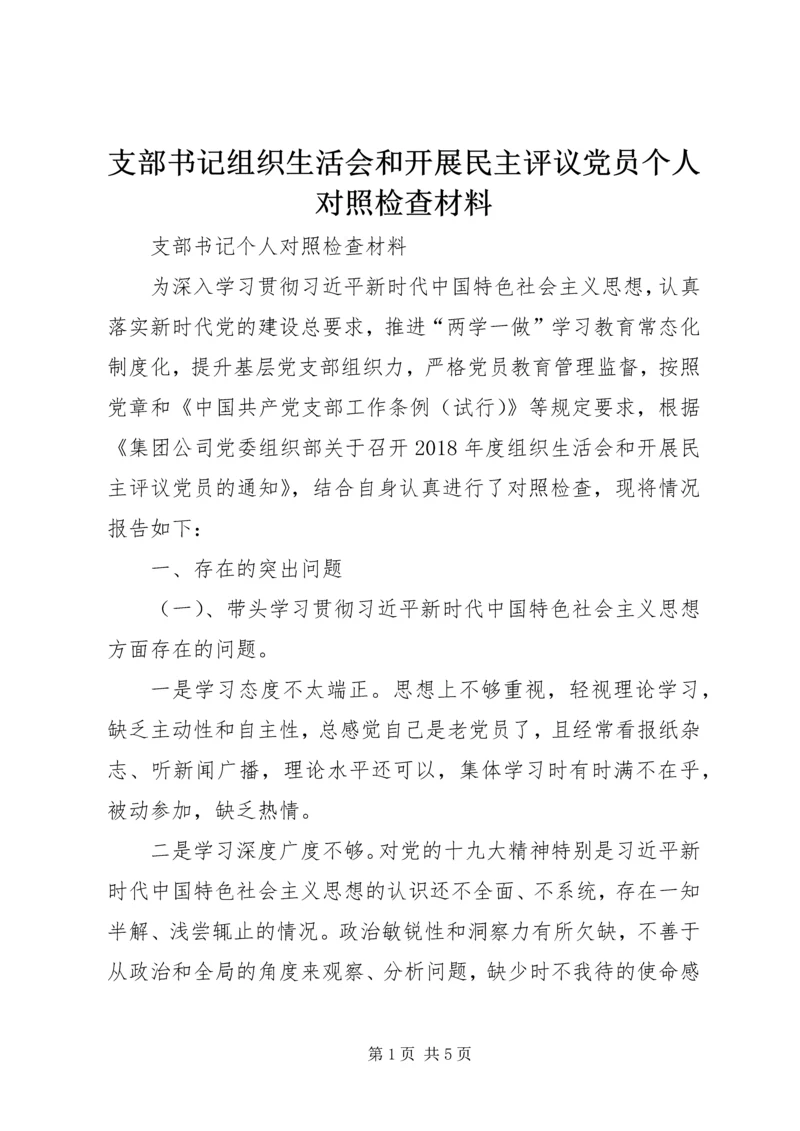 支部书记组织生活会和开展民主评议党员个人对照检查材料.docx