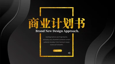 黑金质感商务计划书通用PPT模板