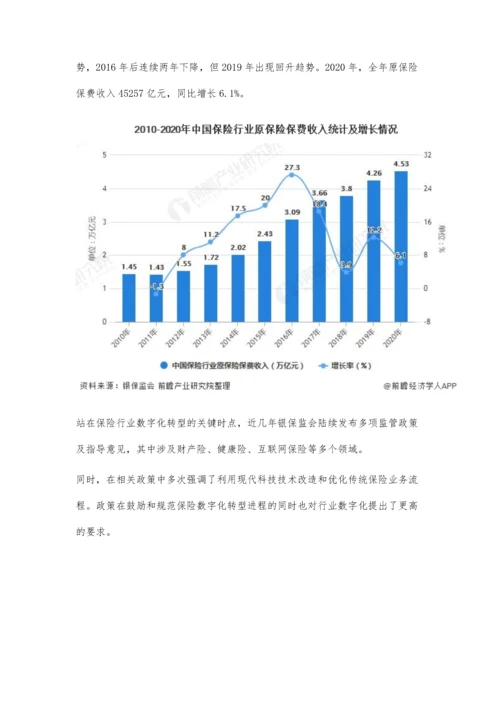 中国保险行业市场规模及发展趋势分析-数字化升级将成为保险业务新增长点.docx