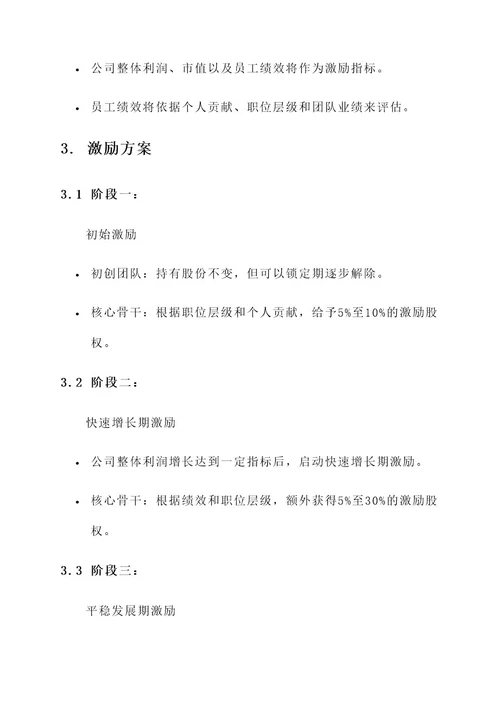 创业公司股权激励变现方案