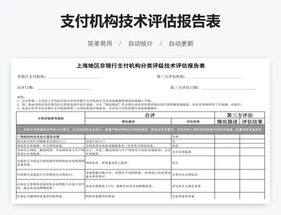 支付机构技术评估报告表