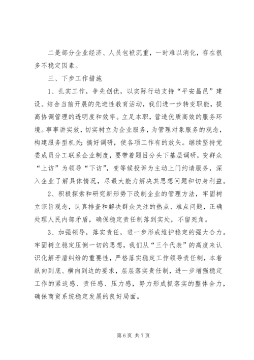 商业贸易办公室关于维护稳定情况的汇报.docx