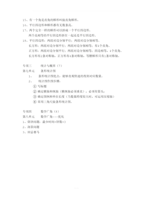人教版四年级上册数学复习资料.docx