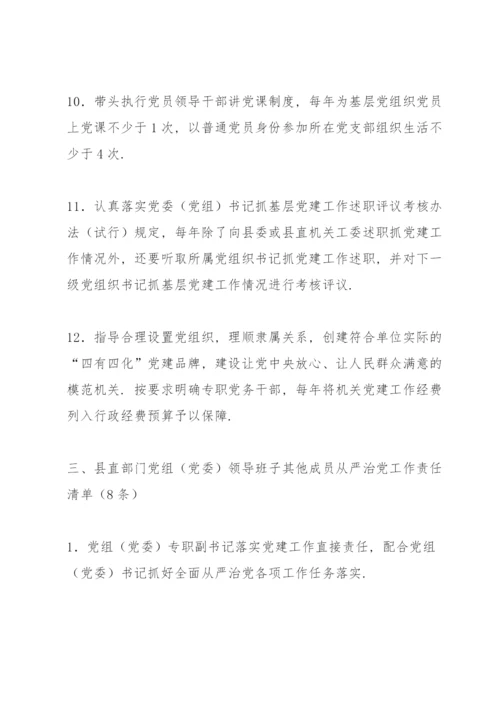 关于领导班子成员一岗双责责任清单【九篇】.docx