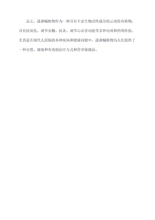 漾濞槭植物的功效与作用
