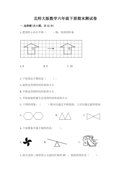 北师大版数学六年级下册期末测试卷审定版.docx