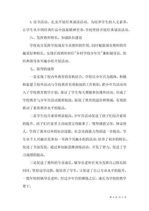 乡村学校少年宫活动情况汇报.docx