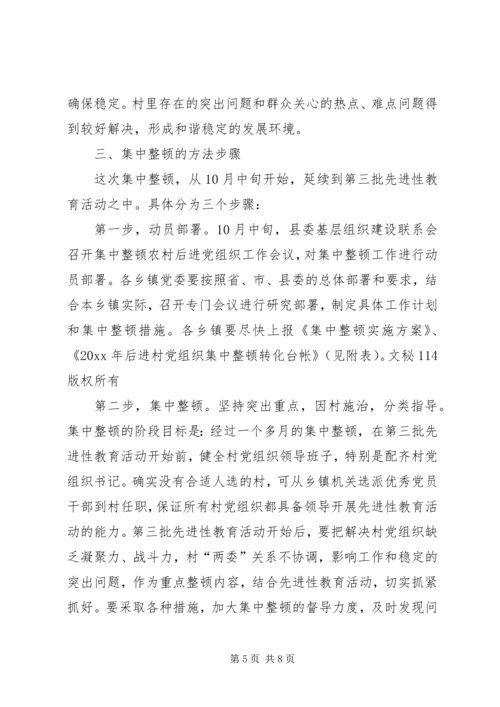集中整顿农村后进党组织工作方案 (2).docx