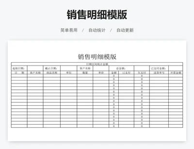 销售明细模版