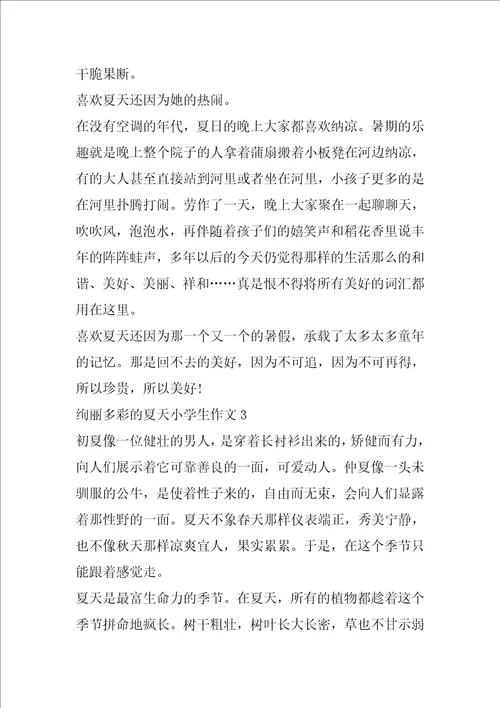绚丽多彩的夏天小学生作文