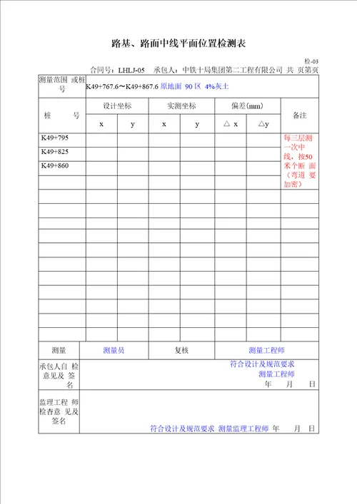 高速路基分层填筑资料样本