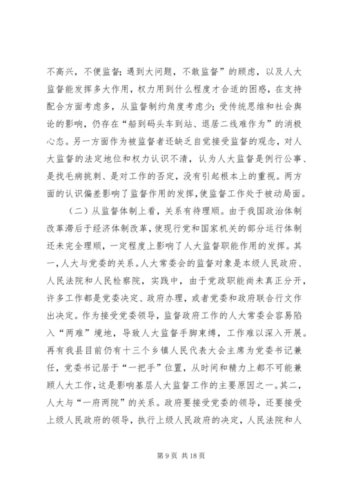 县级人大监督工作情况调研报告范文.docx