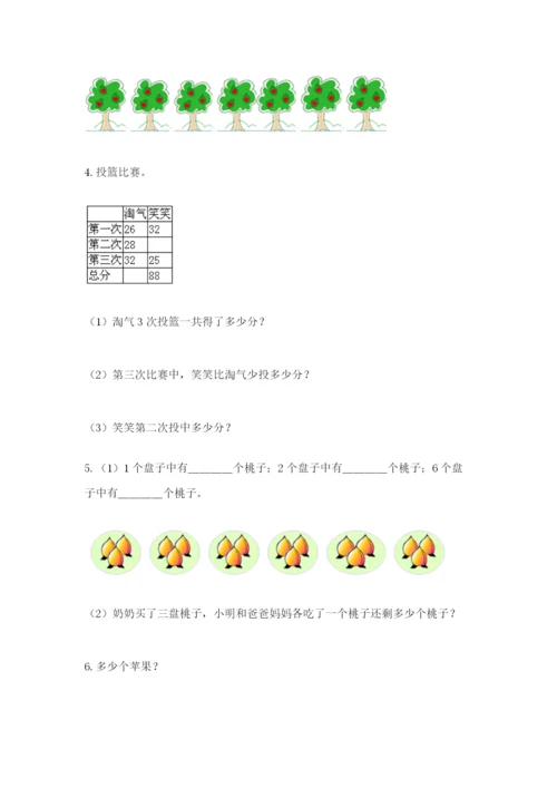 小学二年级数学应用题50道含答案（轻巧夺冠）.docx