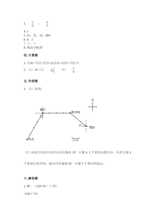 小学数学六年级上册期末测试卷附答案（达标题）.docx