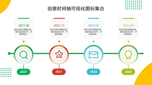 创意时间轴可视化图标集合PPT模板