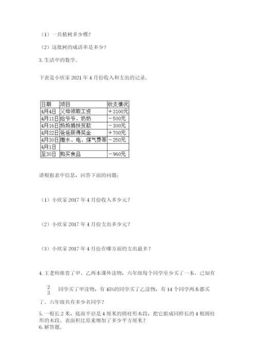 北京版六年级下册数学期末测试卷附参考答案（典型题）.docx