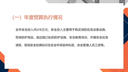橙色几何风科技年度安全工作总结PPT模板