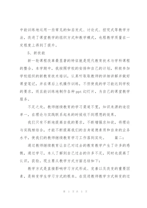 教师继续教育培训学习学期总结范文.docx