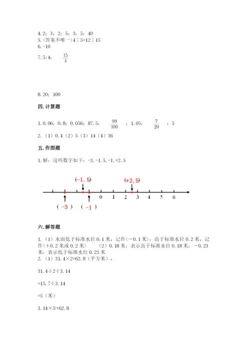 沪教版小学数学六年级下册期末检测试题及完整答案（精选题）.docx
