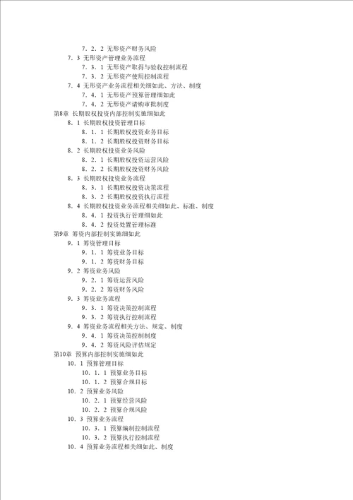 企业内部控制实施细则手册