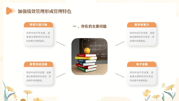 黄色水彩花卉幼儿园省优自评报告PP